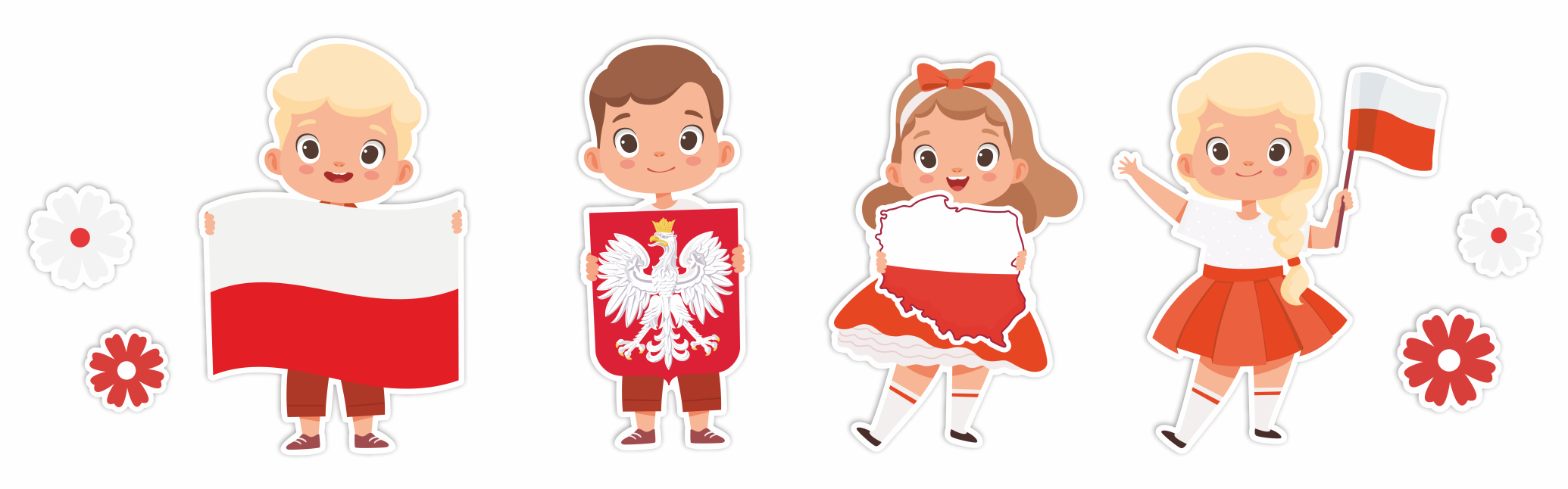 Dekoracja konstytucja 3 maja święta państwowe święta patriotyczne dzieci z flagą Polski